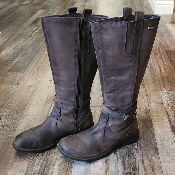 Merrell Tetra Strap Waterproof Brown Leather Knee High Riding Boots Size 8 Women - Picture 1 of 10